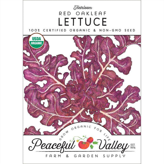 Red Oakleaf Lettuce Seeds (Organic) - Grow Organic Red Oakleaf Lettuce Seeds (Organic) Vegetable Seeds