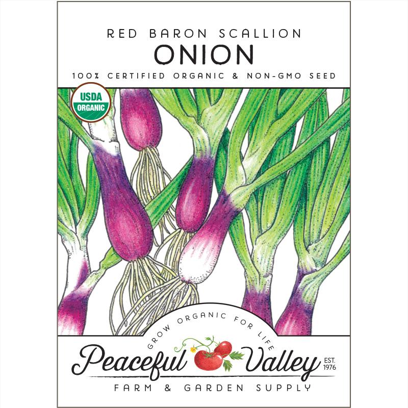 Organic Red Baron Scallion Onion from $3.99 - Grow Organic Scallion Red Baron Onion Seeds (Organic) Vegetable Seeds