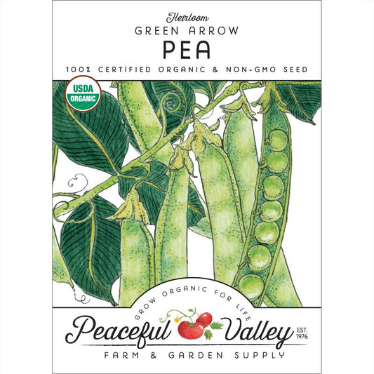 Green Arrow Pea Seeds (Organic) - Grow Organic Green Arrow Pea Seeds (Organic) Vegetable Seeds