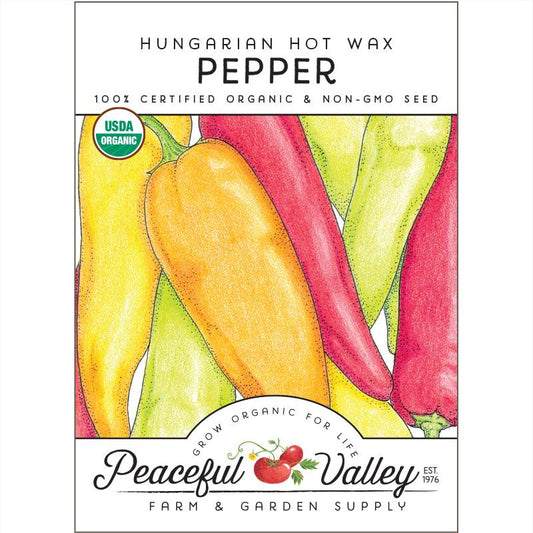 Organic Hungarian Hot Wax Pepper from $3.99 - Grow Organic Hot Hungarian Hot Wax Pepper Seeds (Organic) Vegetable Seeds
