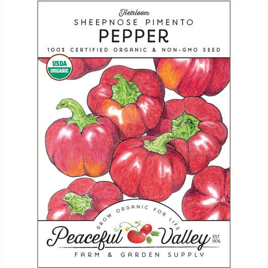 Organic Sheepnose Pimento Pepper from $3.99 - Grow Organic Sheepnose Sweet Pepper Seeds (Organic) Vegetable Seeds