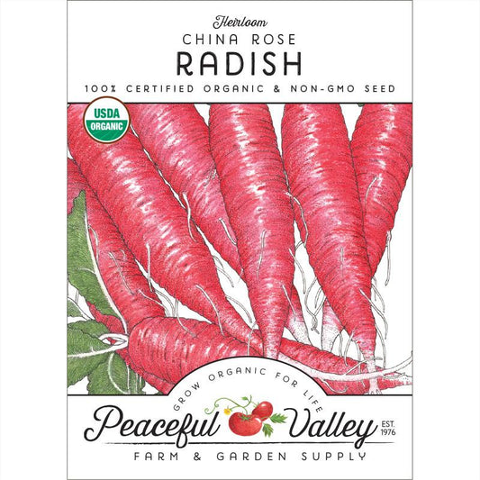 China Rose Radish Seeds (Organic) - Grow Organic China Rose Radish Seeds (Organic) Vegetable Seeds