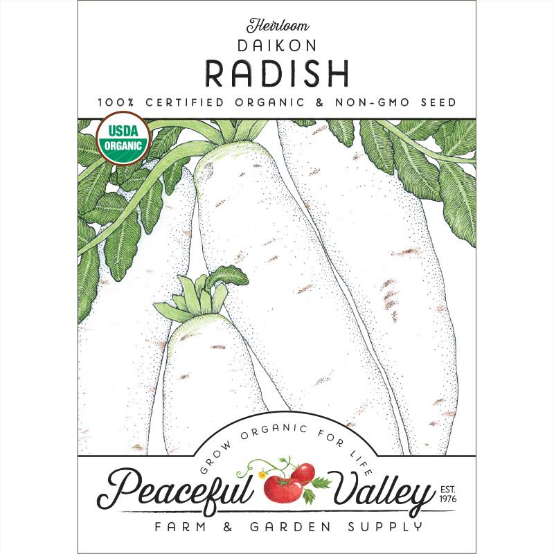 Daikon Radish Seeds (Organic) - Grow Organic Daikon Radish Seeds (Organic) Vegetable Seeds