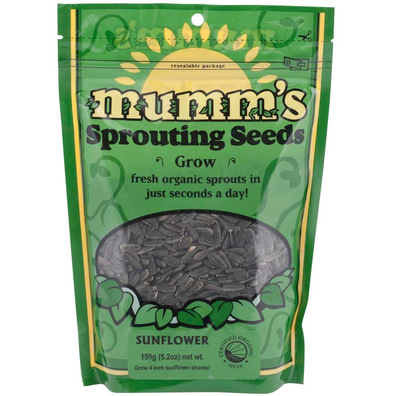 Organic Sunflower Sprouting Seeds (5.3 oz) - Grow Organic Organic Sunflower Sprouting Seeds (5.3 oz) Vegetable Seeds