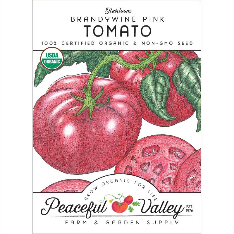 Brandywine Pink Tomato Seeds (Organic) - Grow Organic Brandywine Pink Tomato Seeds (Organic) Vegetable Seeds