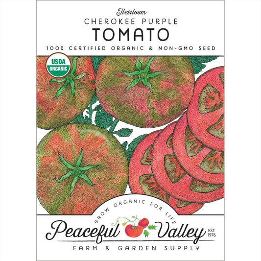 Cherokee Purple Tomato Seeds (Organic) - Grow Organic Cherokee Purple Tomato Seeds (Organic) Vegetable Seeds