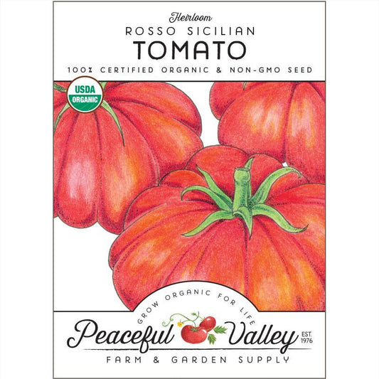 Organic Rosso Sicilian Tomato from $3.99 - Grow Organic Paste Rosso Sicilian Tomato Seeds (Organic) Vegetable Seeds