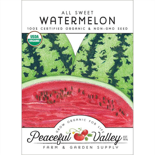 All Sweet Watermelon Seeds (Organic) - Grow Organic All Sweet Watermelon Seeds (Organic) Vegetable Seeds