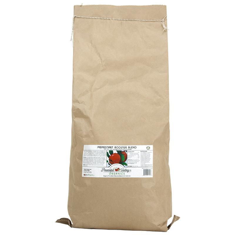 Organic PrimeStart Booster Blend 2.3-5.0-2.6 (30 lb) Peaceful Valley Organic PrimeStart Booster Blend 2.3-5.0-2.6 (30 lb) Fertilizer