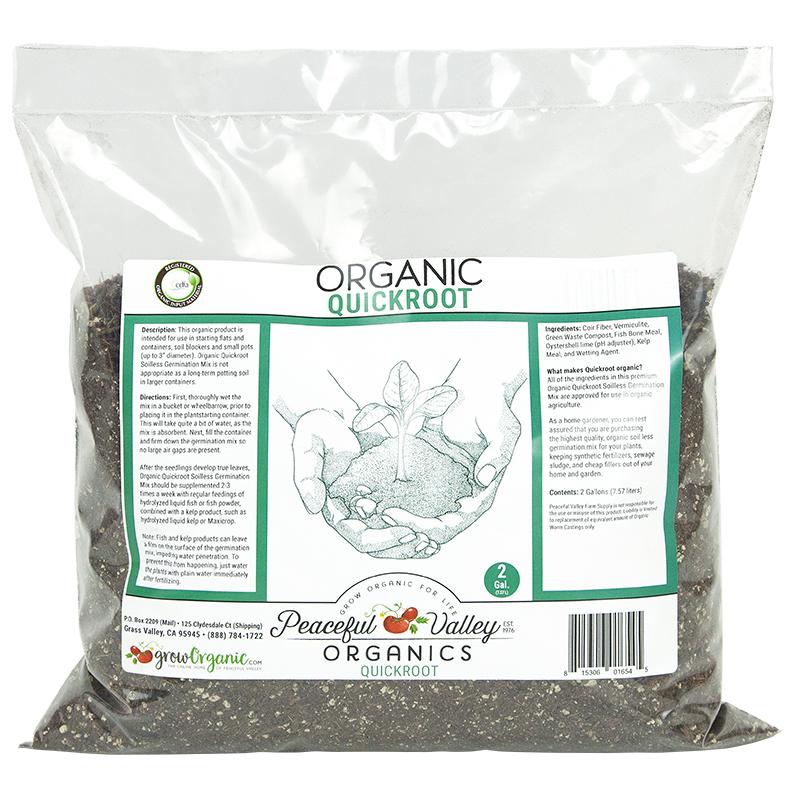 Organic Quickroot Soilless Germination Mix (2 Gal) Peaceful Valley Organic Quickroot Soilless Germination Mix (2 Gal) Growing