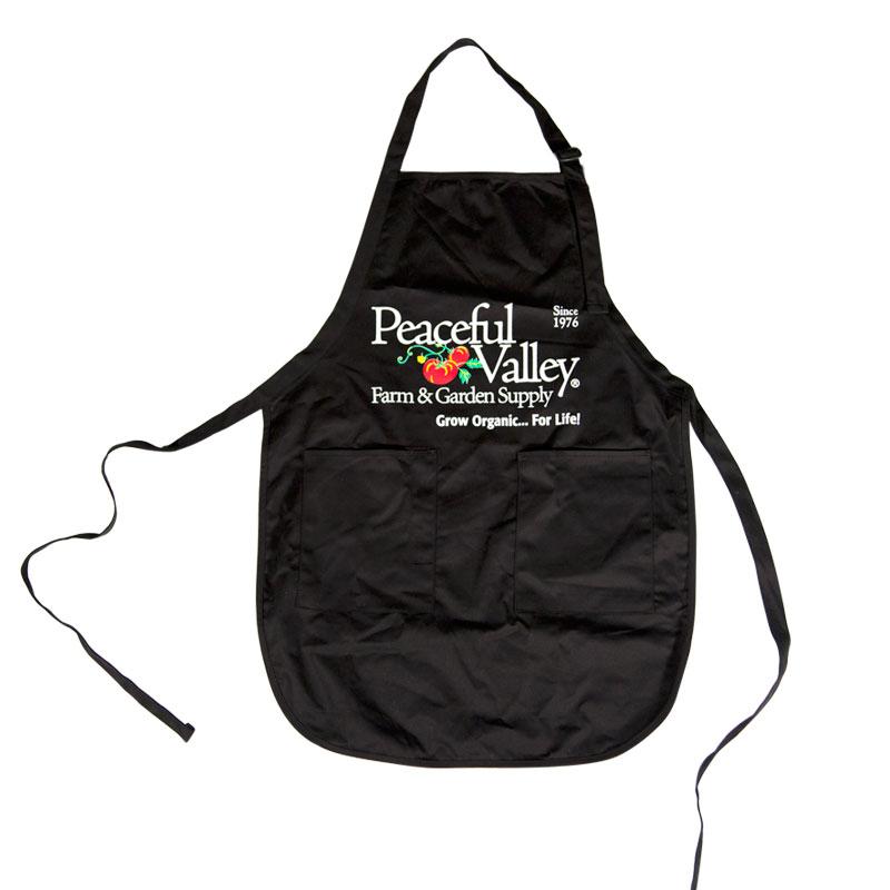 Peaceful Valley's Organic Black Cotton Apron - Grow Organic Peaceful Valley's Organic Black Cotton Apron Apparel and Accessories