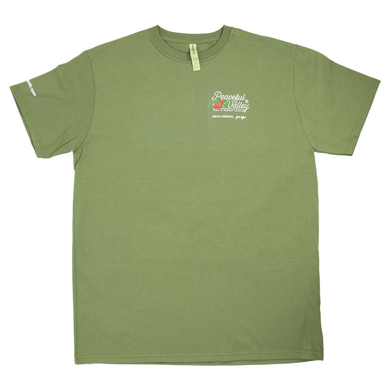 Peaceful Valley's Organic Olive T-Shirt (Large) Peaceful Valley's Organic Olive T-Shirt (Large) Apparel and Accessories