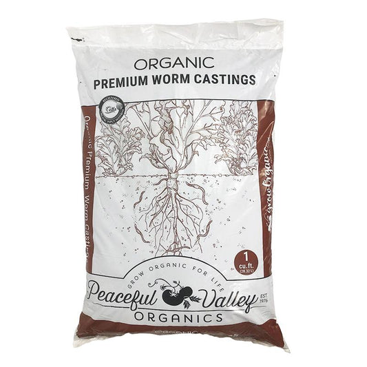 PV Organics Premium Earthworm Castings (1 cu ft) Peaceful Valley Organics Premium Earthworm Castings (1 cu ft) Fertilizer