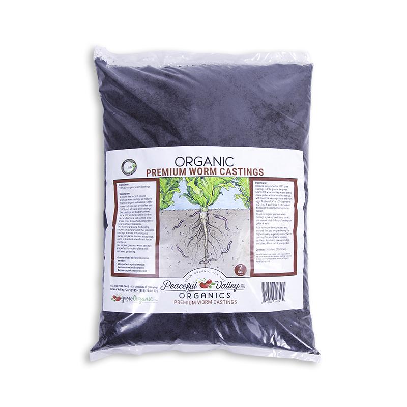 PV Organics Premium Earthworm Castings (2 Gal) Peaceful Valley Organics Premium Earthworm Castings (2 Gal) Fertilizer