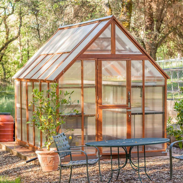 Redwood Greenhouse Kit (Mt Rainier 8' x 12') - Grow Organic