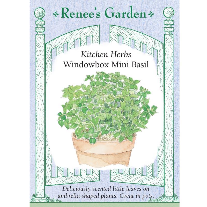 Renee's Garden Basil Mini Windowbox - Grow Organic Renee's Garden Basil Mini Windowbox Herb Seeds
