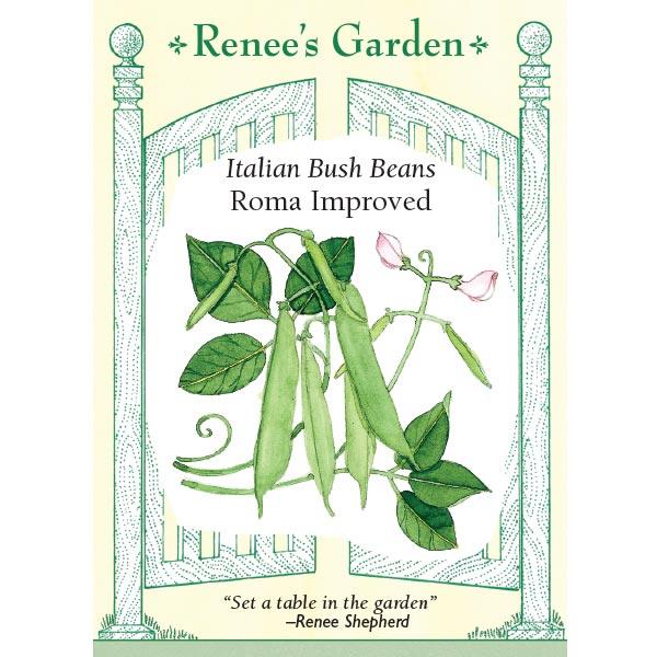 Renee's Garden Bean Bush Roma Improved - Grow Organic Renee's Garden Bean Bush Roma Improved Vegetable Seeds