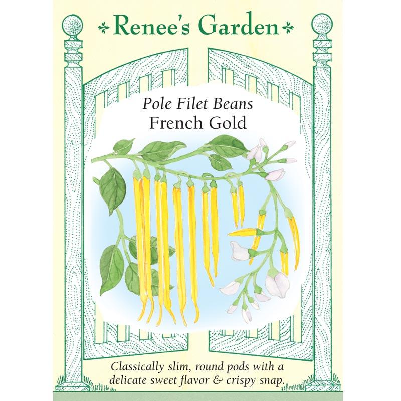Renee's Garden Bean Pole French Gold Filet - Grow Organic Renee's Garden Bean Pole French Gold Filet Vegetable Seeds