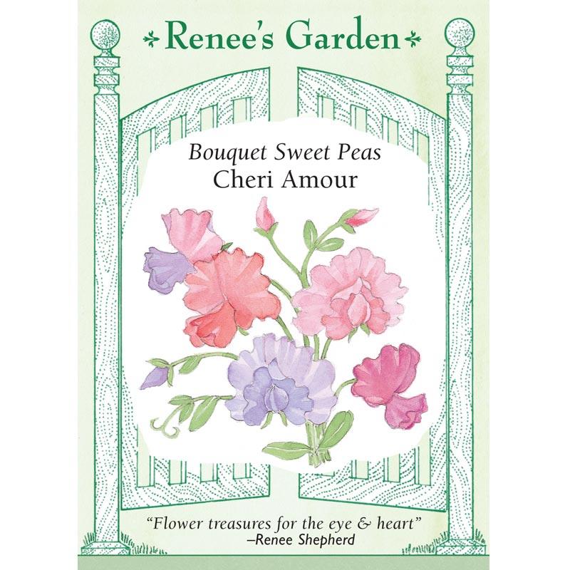 Renee's Garden Bouquet Sweet Pea Cheri Amour - Grow Organic Renee's Garden Bouquet Sweet Pea Cheri Amour Flower Seed & Bulbs
