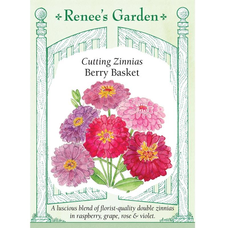 Renee's Garden Cutting Zinnia Berry Basket - Grow Organic Renee's Garden Cutting Zinnia Berry Basket Flower Seed & Bulbs
