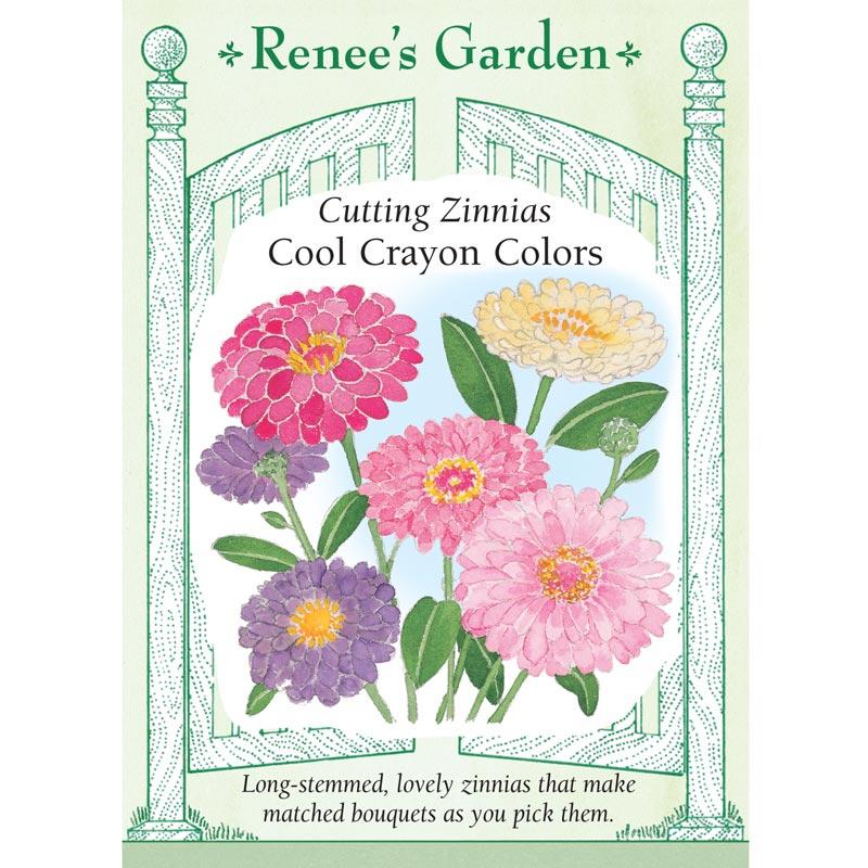 Renee's Garden Cutting Zinnia Cool Crayon Colors Renee's Garden Cutting Zinnia Cool Crayon Colors Flower Seed & Bulbs