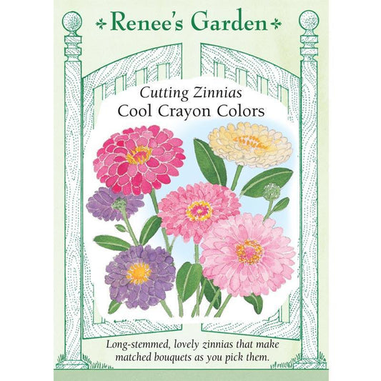 Renee's Garden Cutting Zinnia Cool Crayon Colors Renee's Garden Cutting Zinnia Cool Crayon Colors Flower Seed & Bulbs