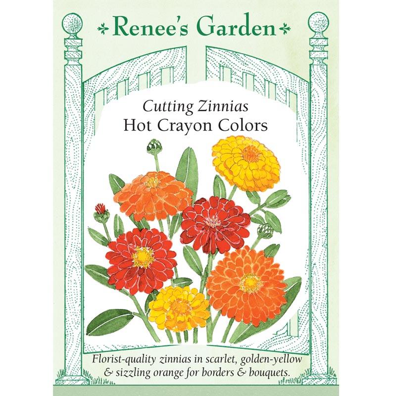 Renee's Garden Cutting Zinnia Hot Crayon Colors Renee's Garden Cutting Zinnia Hot Crayon Colors Flower Seed & Bulbs
