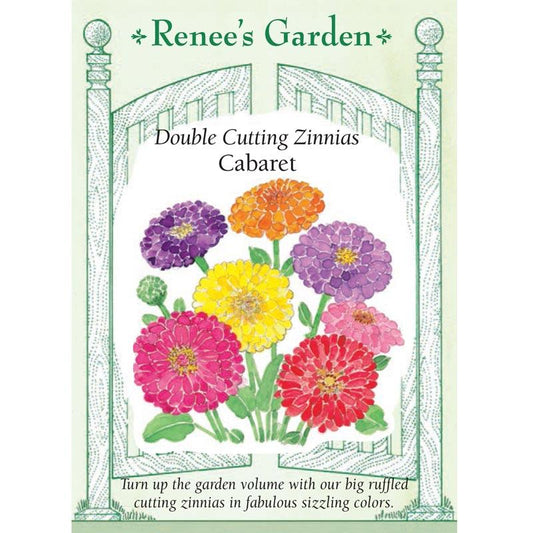 Renee's Garden Double Cutting Zinnia Cabaret - Grow Organic Renee's Garden Double Cutting Zinnia Cabaret Flower Seed & Bulbs