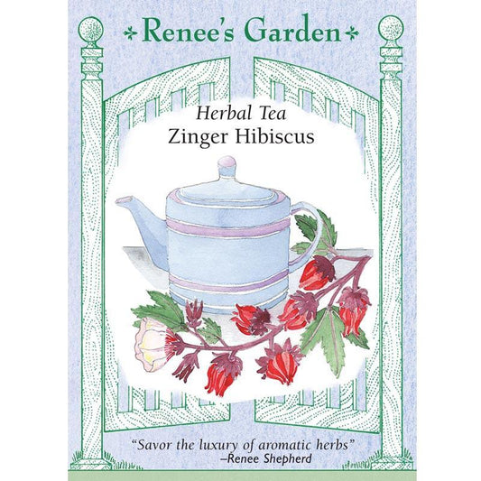 Renee's Garden Hibiscus Zinger Herbal Tea - Grow Organic Renee's Garden Hibiscus Zinger Herbal Tea Herb Seeds