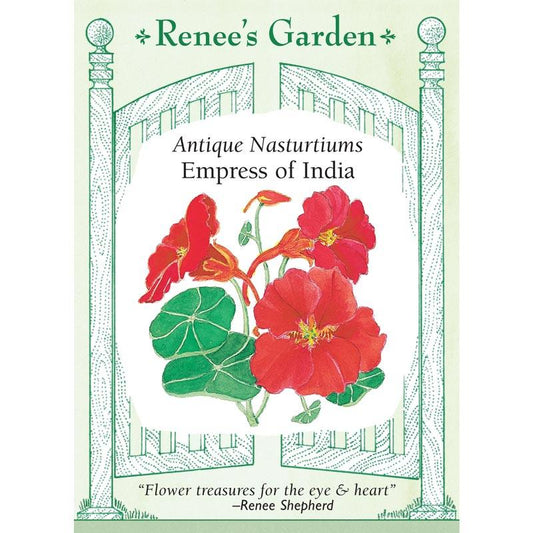 Renee's Garden Nasturtium Antique Empress Of India Heirloom Renee's Garden Nasturtium Antique Empress Of India (Heirloom) Flower Seed & Bulbs