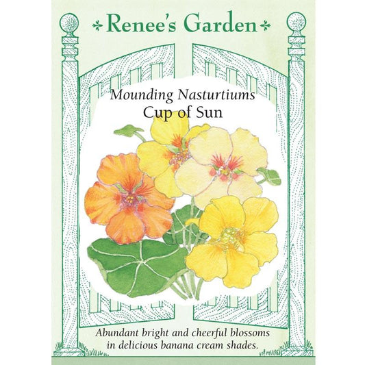Renee's Garden Nasturtium Mounding Cup of Sun (Heirloom) Renee's Garden Nasturtium Mounding Cup of Sun (Heirloom) Flower Seed & Bulbs