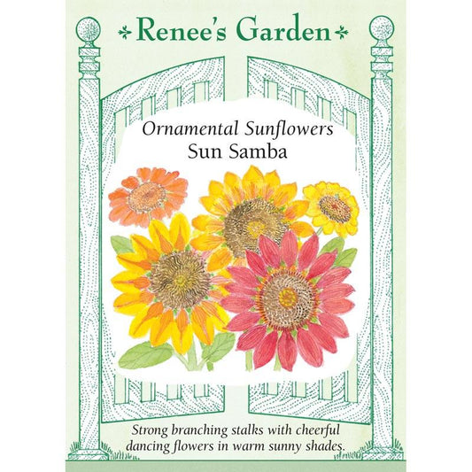 Renee's Garden Ornamental Sunflower Sun Samba - Grow Organic Renee's Garden Ornamental Sunflower Sun Samba Flower Seed & Bulbs