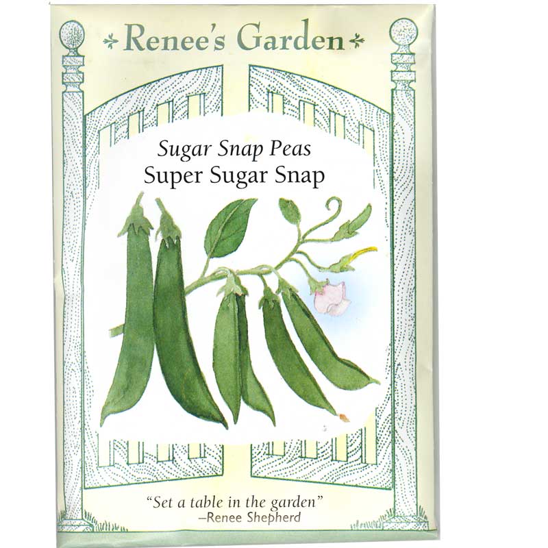 Renee's Garden Pea Snap Super Sugar - Grow Organic Renee's Garden Pea Snap Super Sugar Vegetable Seeds