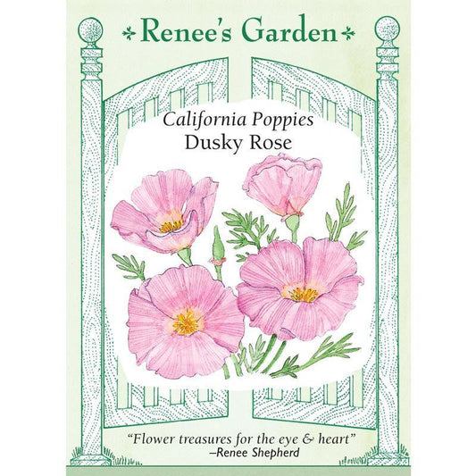 Renee's Garden Poppy California Dusky Rose (Heirloom) Renee's Garden Poppy California Dusky Rose (Heirloom) Flower Seed & Bulbs