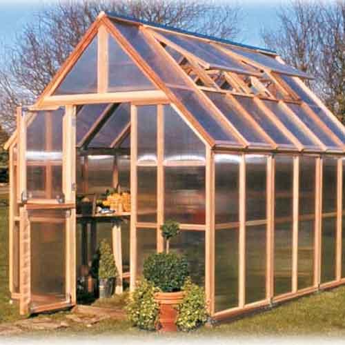 Redwood Greenhouse Kit (Mt Rainier 8' x 12') - Grow Organic Redwood Greenhouse Kit (Mt Rainier 8' x 12') Growing