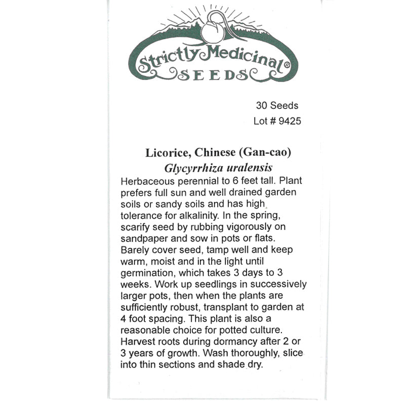 Strictly Medicinal  Chinese Licorice - Grow Organic Strictly Medicinal  Chinese Licorice Herb Seeds