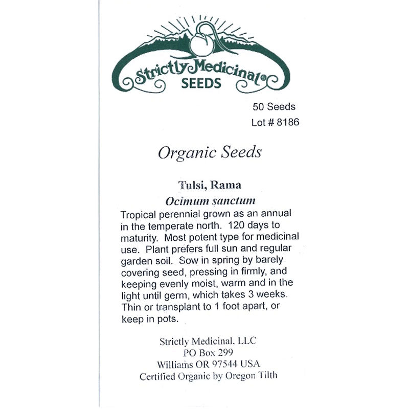 Strictly Medicinal Organic Rama Tulsi (Holy Basil) Strictly Medicinal Organic Rama Tulsi (Holy Basil) Herb Seeds