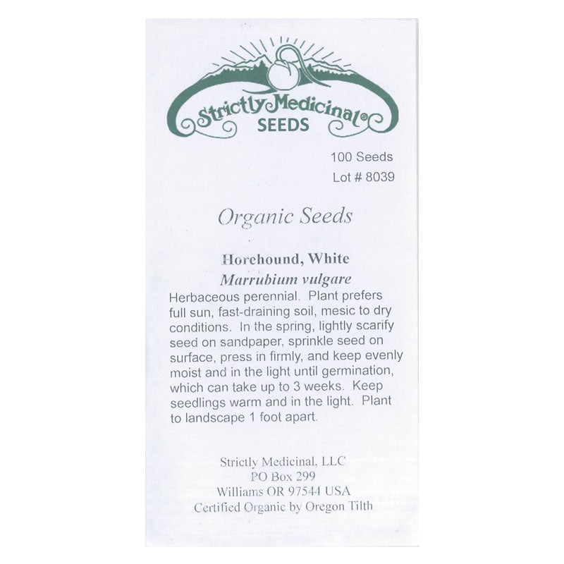 Strictly Medicinal Organic White Horehound - Grow Organic Strictly Medicinal Organic White Horehound Herb Seeds