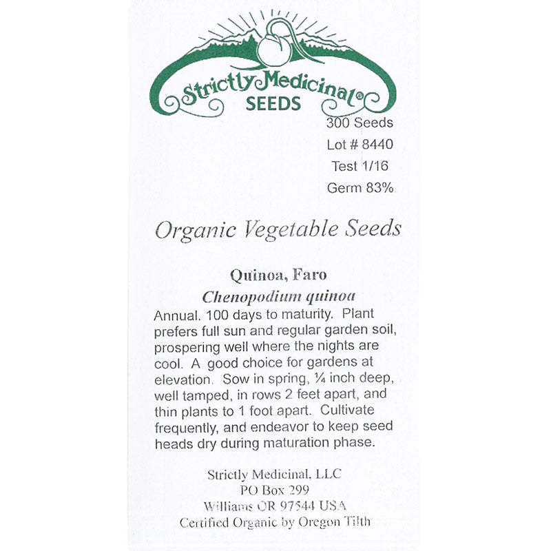 Strictly Medicinal Organic Faro Quinoa - Grow Organic Strictly Medicinal Organic Faro Quinoa Vegetable Seeds