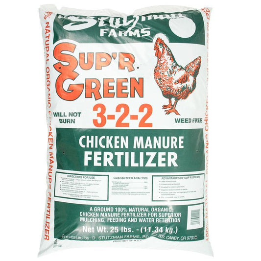 Sup'R Green Organic Chicken Manure (Composted) (25 lb) Sup'R Green Organic Chicken Manure (Composted) (25 lb) Fertilizer