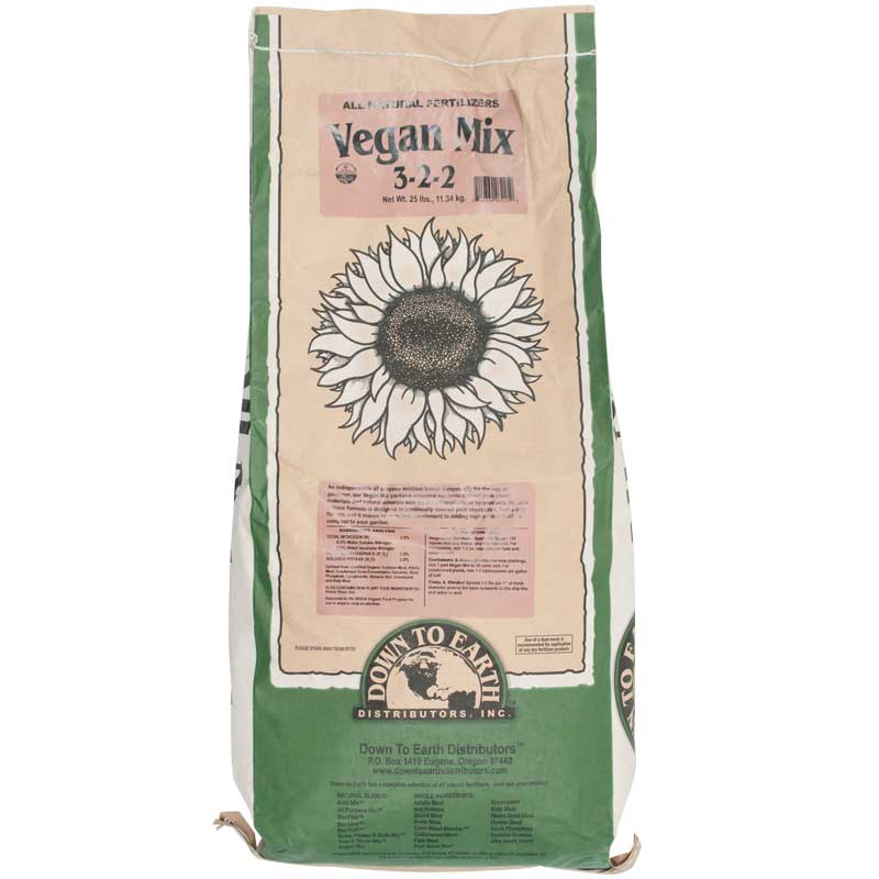 Vegan Mix Fertilizer 3-2-2 (25 lb Bag) - Grow Organic Vegan Mix Fertilizer 3-2-2 (25 lb Bag) Fertilizer