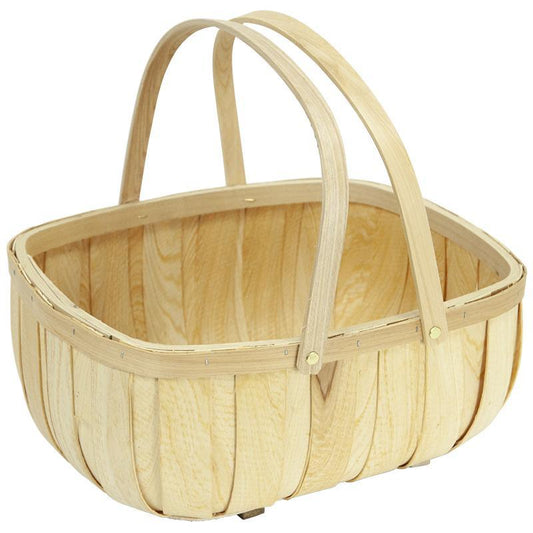 Wooden Harvest Basket Grow Organic